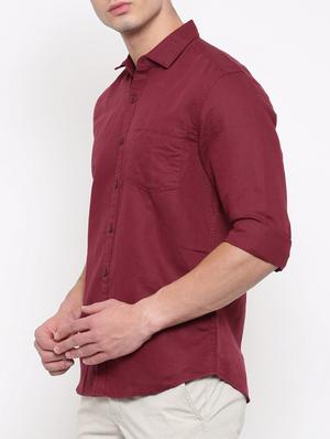 red cotton casual shirt - 15009567 - Standard Image - 2