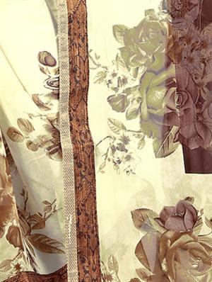 cream georgette printed saree with blouse - 15009577 - Standard Image - 2