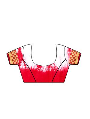red cotton silk bordered saree with blouse - 15009854 - Standard Image - 2