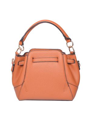 brown leatherette regular handbag - 15009935 - Standard Image - 2