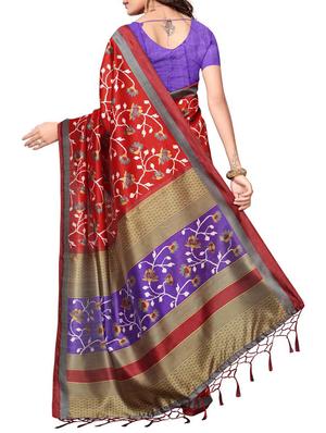 Ditsy floral printed saree with blouse - 15010652 - Standard Image - 2