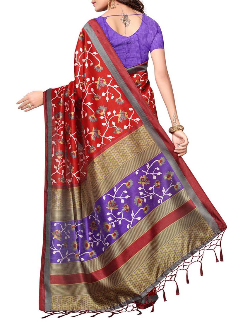 Ditsy floral printed saree with blouse - 15010652 - Zoom Image - 2