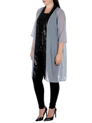 grey georgette plus shrug - 15010688 - Standard Image - 2