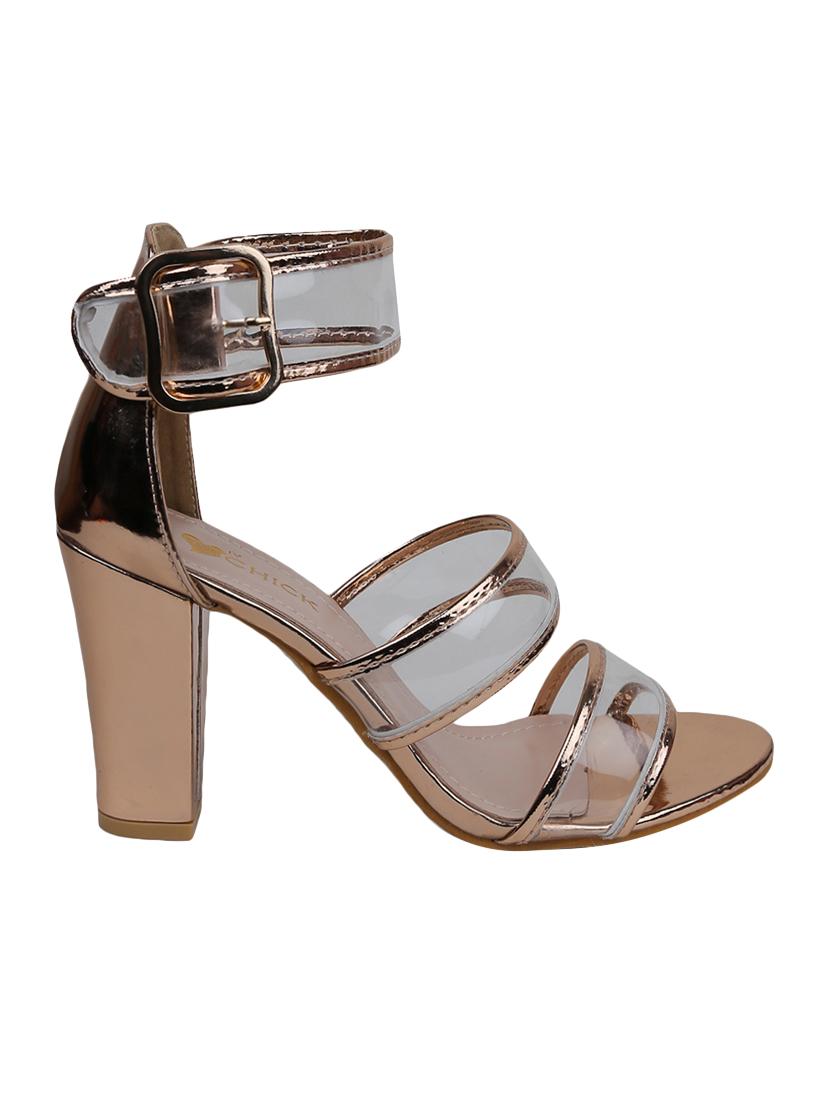 gold pvc closed back sandals - 15011616 - Zoom Image - 2