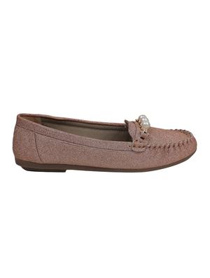 pink fabric slip on loafers - 15011634 - Standard Image - 2