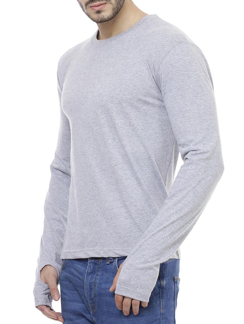 grey cotton thumbhole t-shirt - 15012199 - Zoom Image - 2