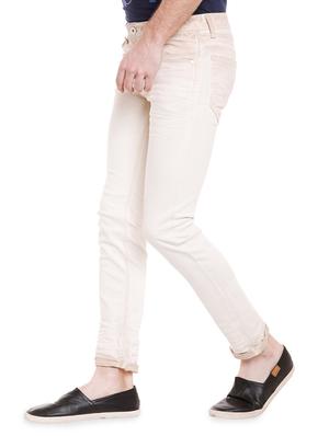 beige cotton plain jeans - 15012291 - Standard Image - 2