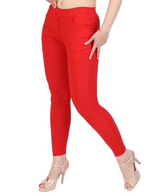red solid jeggings - 15012459 - Standard Image - 2