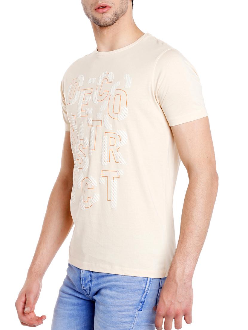 peach cotton chest print tshirt - 15012509 - Zoom Image - 2
