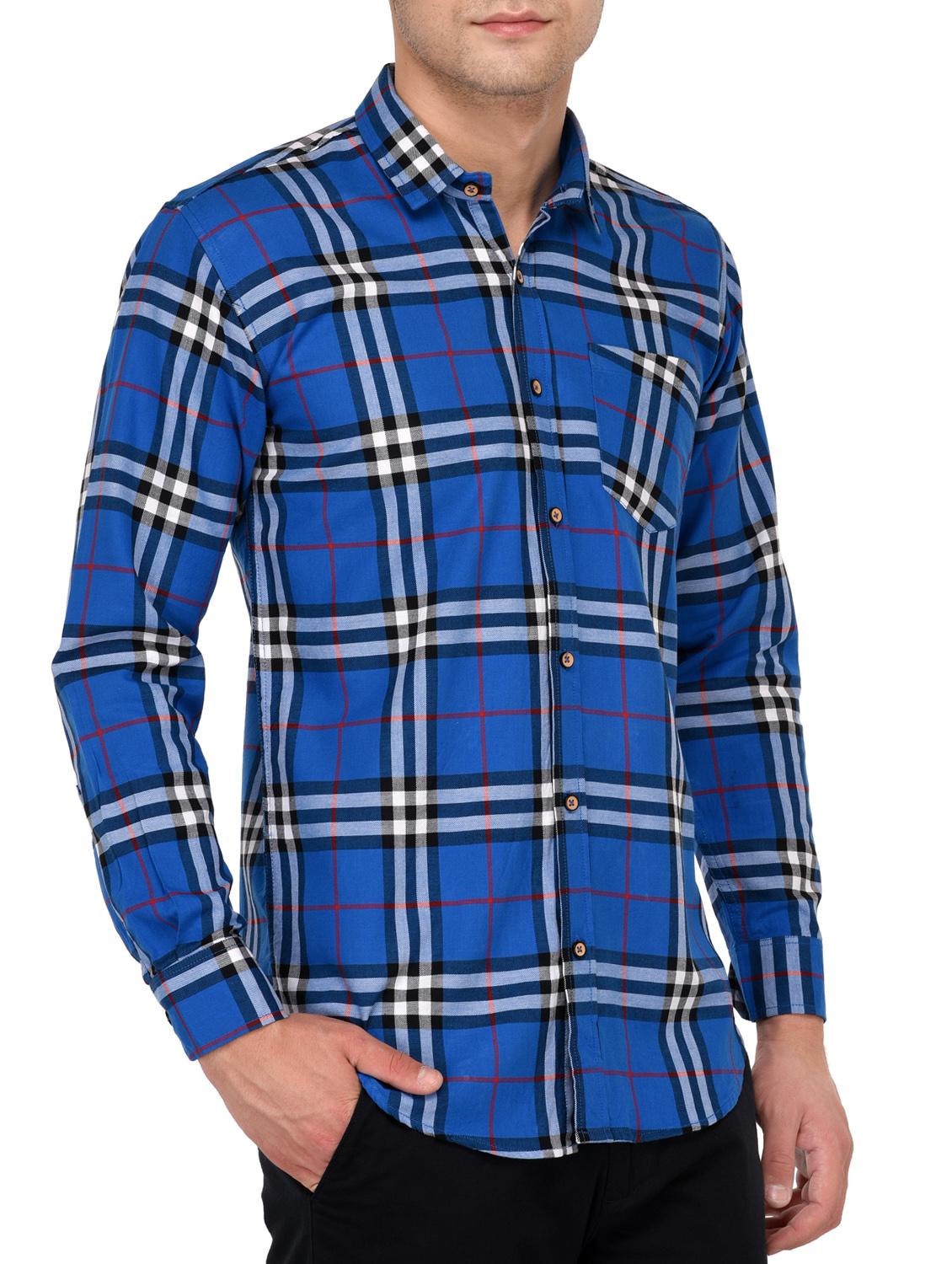 blue cotton casual shirt - 15012917 - Zoom Image - 2