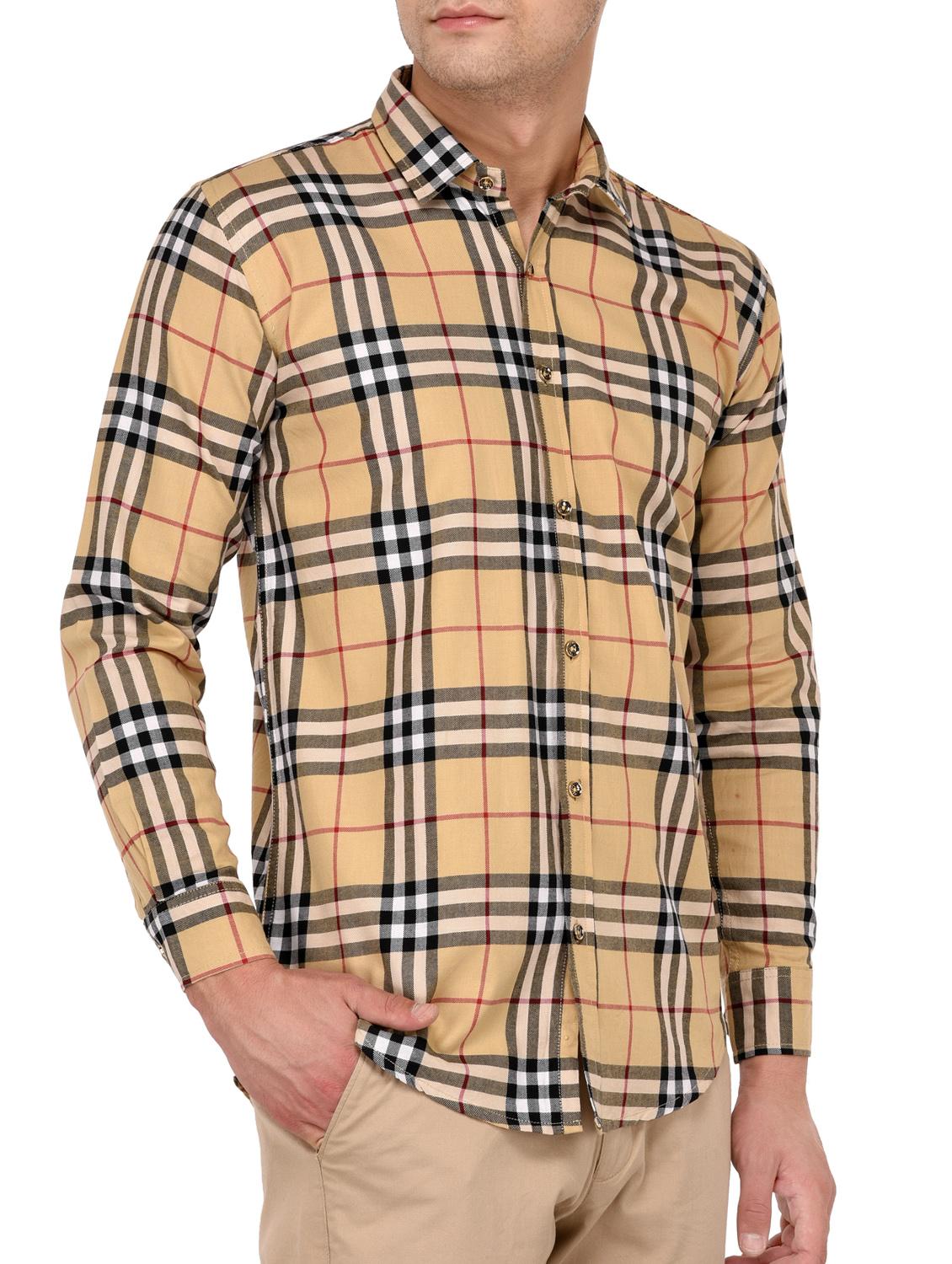 beige cotton casual shirt - 15012922 - Zoom Image - 2