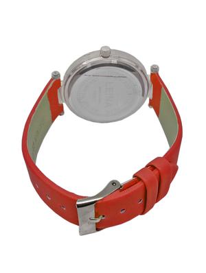JM New Leina Style L1 Silver Dial Red Leather Belt Watch - 15013990 - Standard Image - 2