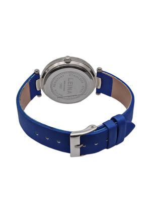 JM New Leina Style L1 Silver Dial Blue Leather Belt Watch - 15013991 - Standard Image - 2