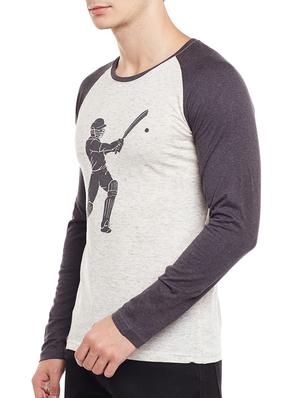 grey cotton raglan tshirt - 15014099 - Standard Image - 2