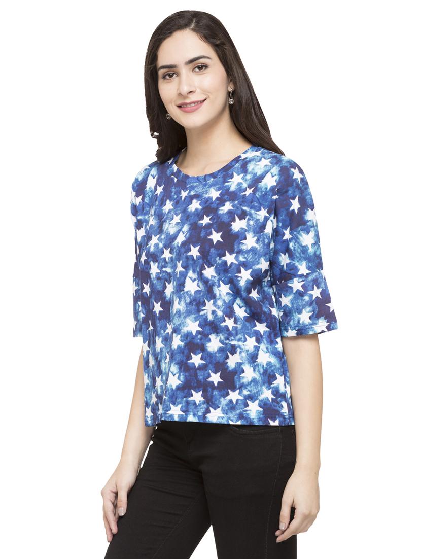 blue cotton printed top - 15014965 - Zoom Image - 2