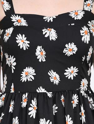 black floral fit & flare dress - 15015523 - Standard Image - 5