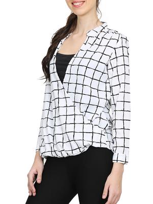 white checkered wrap top - 15015542 - Standard Image - 2