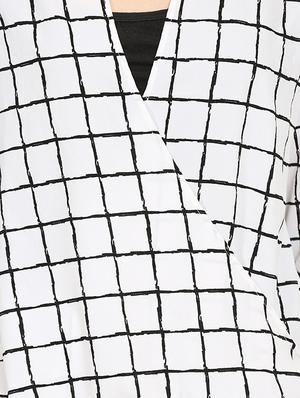 white checkered wrap top - 15015542 - Standard Image - 5