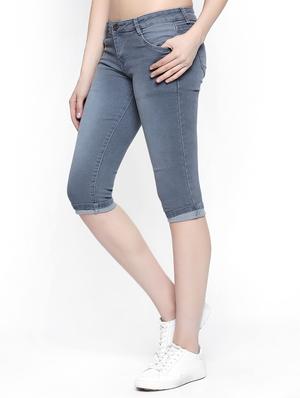 grey stone wash denim capri - 15015591 - Standard Image - 2