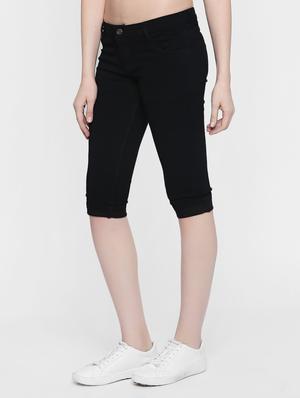 black solid denim capri - 15015593 - Standard Image - 2