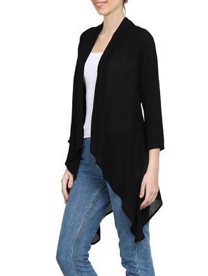 black viscose asymmetric shrug - 15015830 - Standard Image - 2
