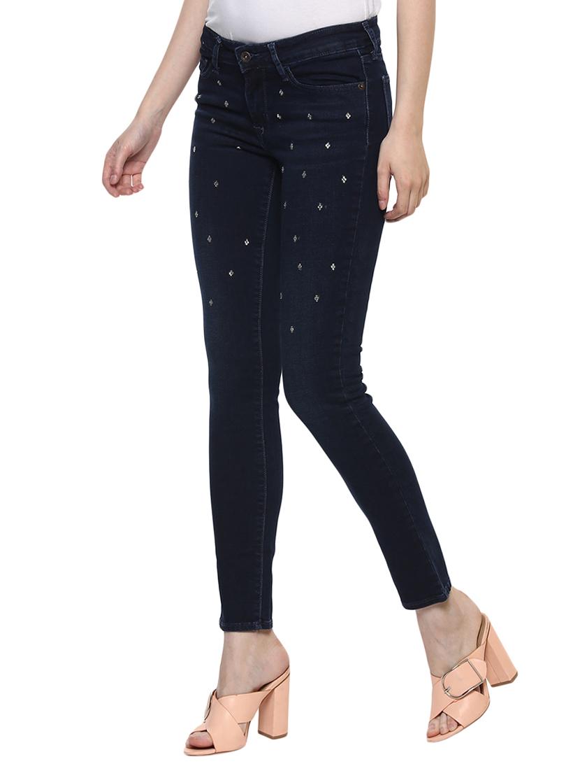 blue embellished denim jeans - 15015907 - Zoom Image - 2