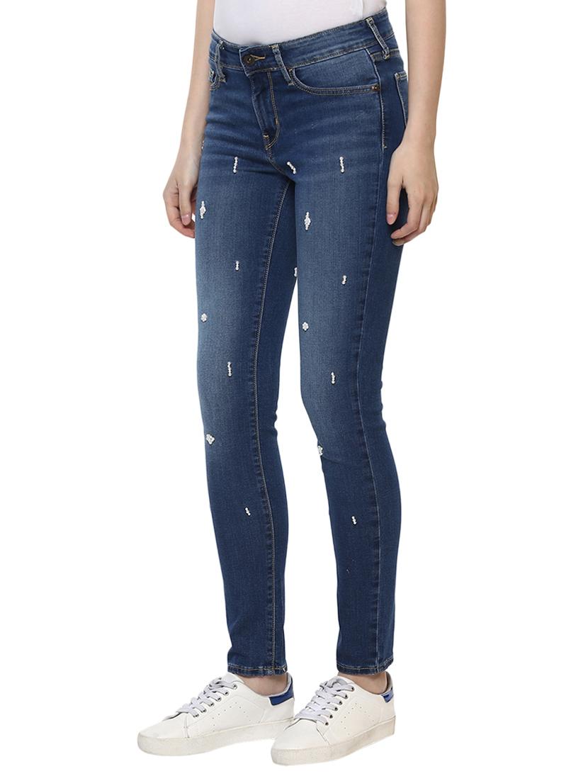blue embellished denim jeans - 15015915 - Zoom Image - 2