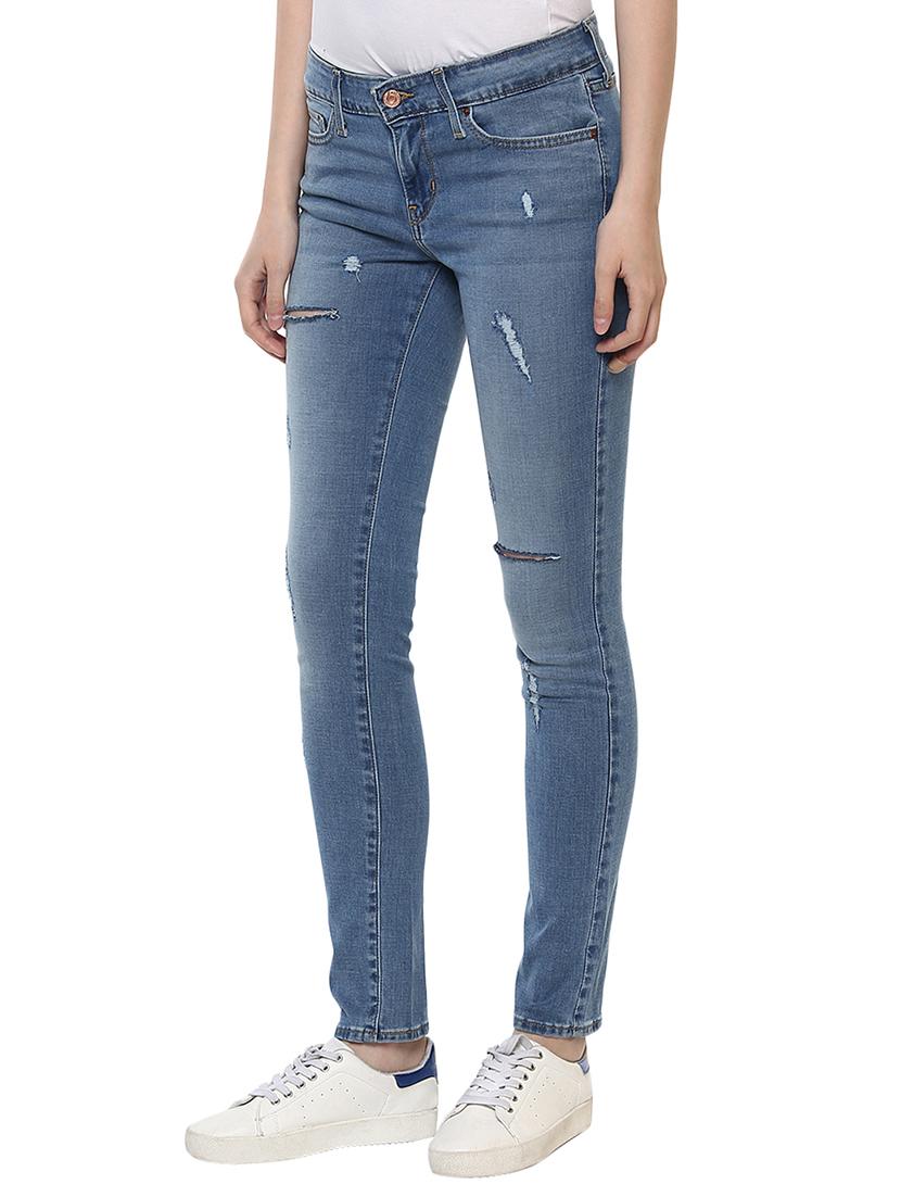 blue distressed denim jeans - 15015924 - Zoom Image - 2