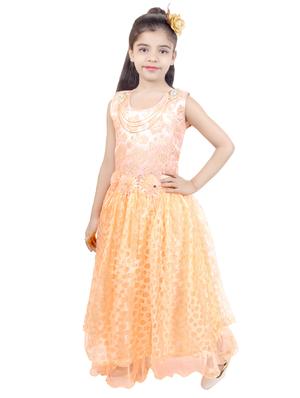 orange net party gown - 15016006 - Standard Image - 2