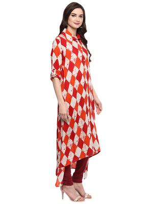 geometrical high-low kurta - 15016045 - Standard Image - 2