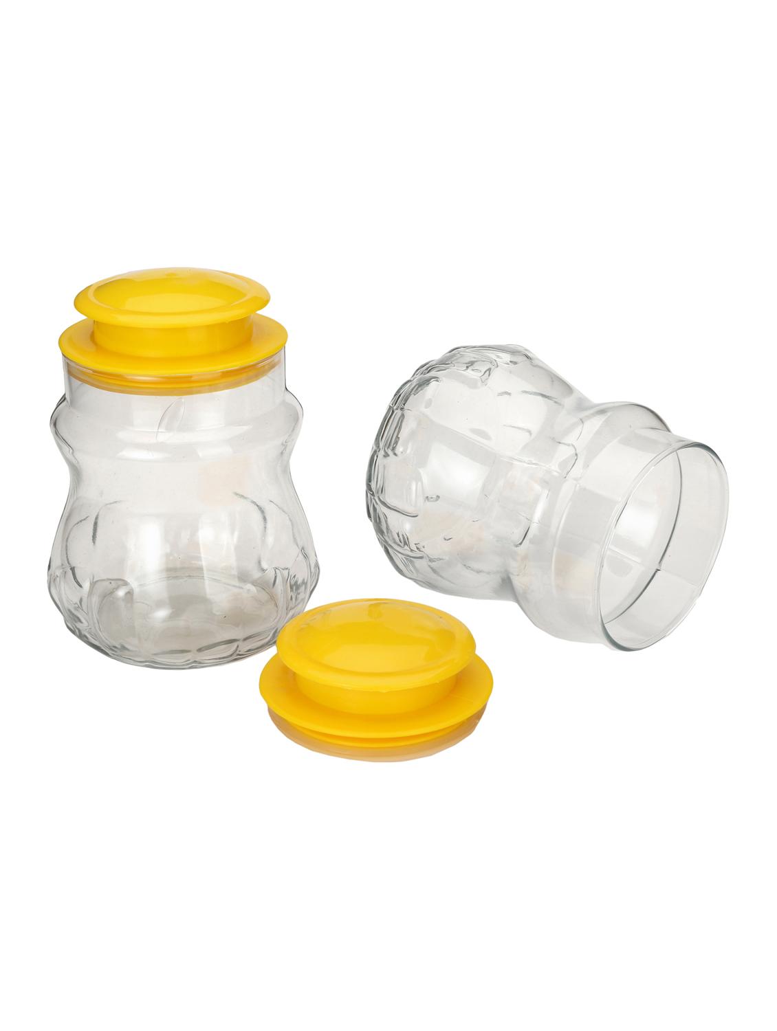 Tranparent Glass Container With Colorful Stylish Plastic Lid (Set Of 2) - 15016234 - Zoom Image - 2