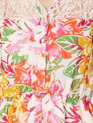 lace detail floral a-line dress - 15016249 - Standard Image - 5