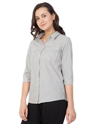 grey striped cotton shirt - 15016254 - Standard Image - 2