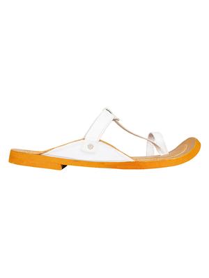 white one toe kolhapuri - 15016413 - Standard Image - 2
