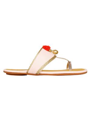 pink one toe kolhapuri - 15016430 - Standard Image - 2
