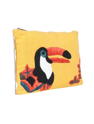 yellow cotton regular sling bag - 15017114 - Standard Image - 5