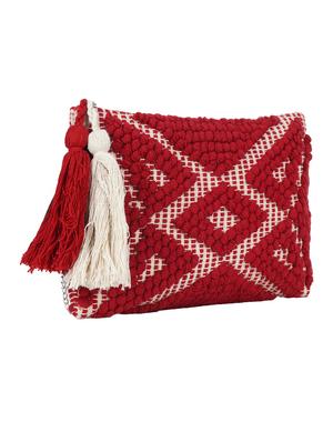 red cotton regular sling bag - 15017120 - Standard Image - 5