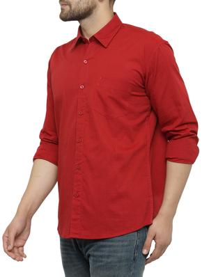 red cotton casual shirt - 15017334 - Standard Image - 2