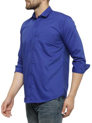 dark blue cotton casual shirt - 15017337 - Standard Image - 2