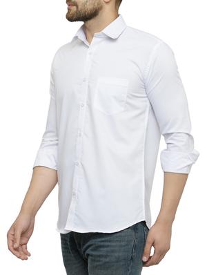 white cotton casual shirt - 15017339 - Standard Image - 2