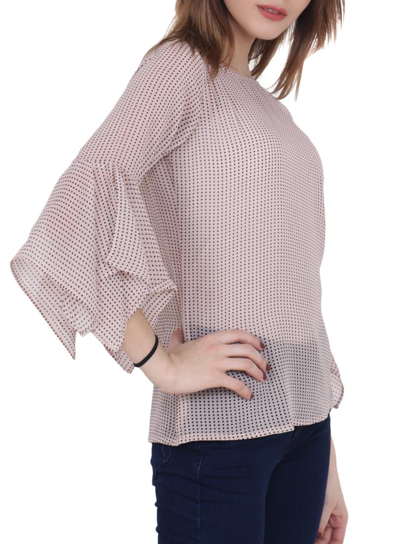 beige georgette polka doted top - 15017354 - Zoom Image - 2