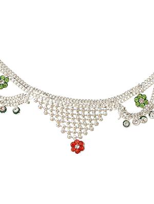 silver metal anklets and payal - 15017489 - Standard Image - 2