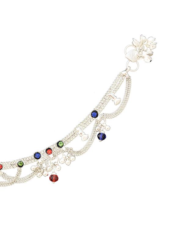 silver metal anklets and payal - 15017491 - Zoom Image - 2