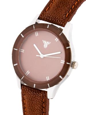 Traktime Analog Brown Leather Strap Women's Watch (Band Colour- Brown) - 15017838 - Standard Image - 2