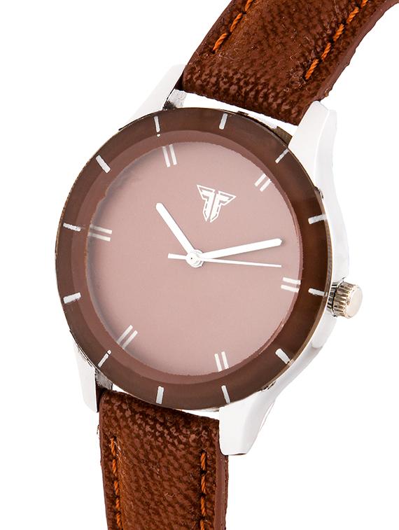 Traktime Analog Brown Leather Strap Women's Watch (Band Colour- Brown) - 15017838 - Zoom Image - 2