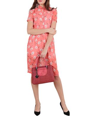 pink leatherette regular handbag - 15018547 - Standard Image - 5