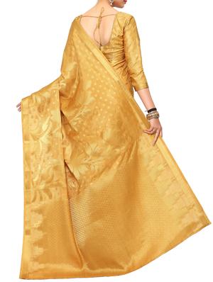 beige art silk kanjivaram saree with blouse - 15019295 - Standard Image - 2