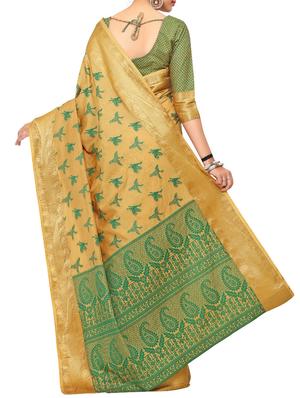 beige art silk woven saree with blouse - 15019308 - Standard Image - 2