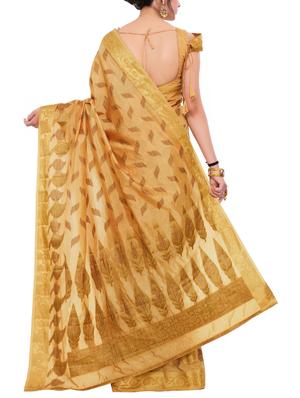 beige art silk woven saree with blouse - 15019339 - Standard Image - 2