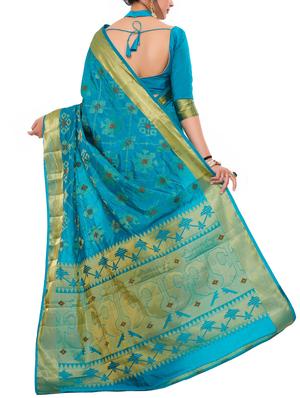 gold zari pallu patola saree with blouse - 15019344 - Standard Image - 2